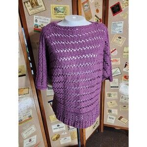 Plum Short Sleeve Sweater Womens Unbranded Knit Boat Neck